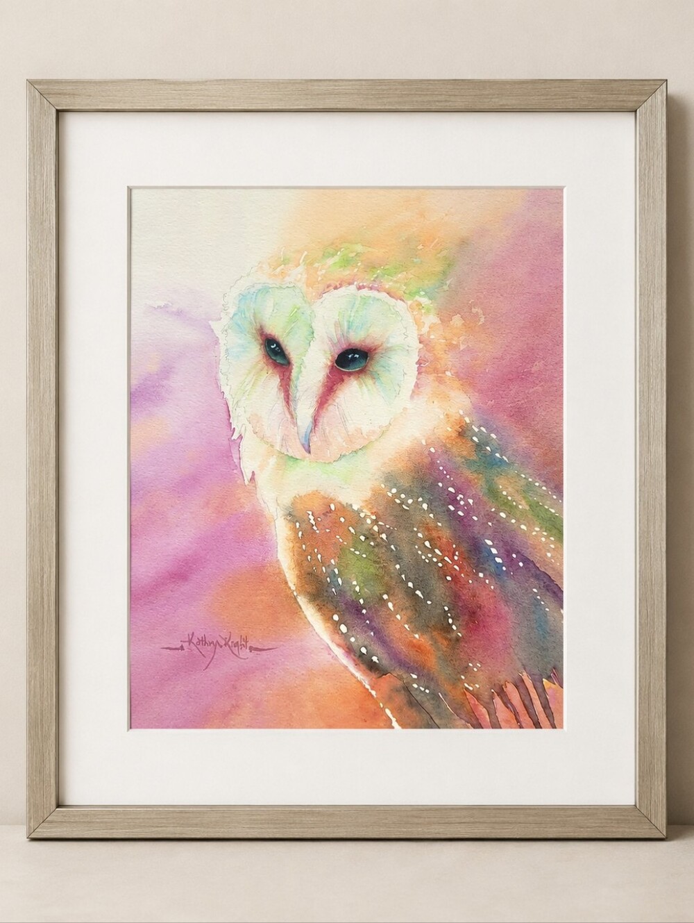 Original Watercolor Owl. 11" x 9"